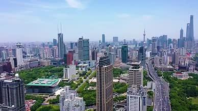 上海城市风光高楼大厦建筑群2K航拍视频的预览图